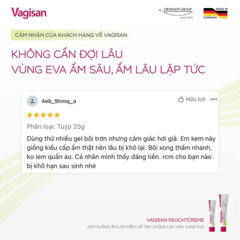 Kem dưỡng ẩm làm mềm và chống lão hoá vùng kín Vagisan FeuchtCreme 50g