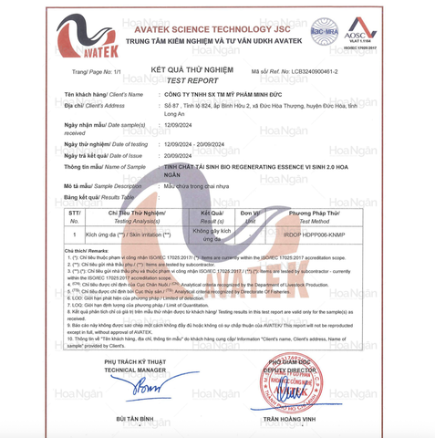 Vi sinh 2.7 dành cho da thường| Mỹ phẩm vi sinh Hoa Ngân