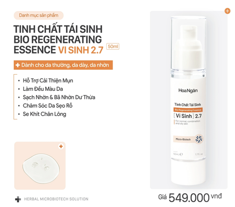 Vi sinh 2.7 dành cho da thường| Mỹ phẩm vi sinh Hoa Ngân