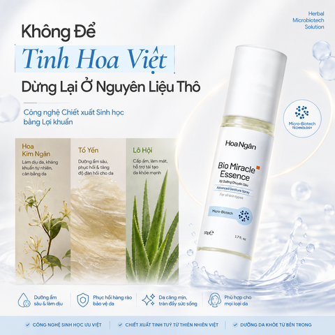 Xịt dưỡng Miracle Essence | Mỹ phẩm vi sinh Hoa Ngân
