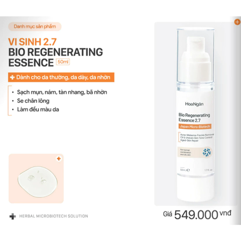 Combo 4 Tái Sinh Toàn Diện | Mỹ Phẩm Vi Sinh Hoa Ngân