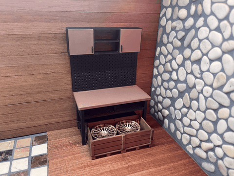 Kệ Kho Phụ Tùng Garage (Storage Rack) – Tỉ lệ 1/24