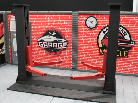 Mô hình Cầu nâng Ô tô 2 Trụ (2-Post Lift) – Tỉ lệ 1/24 & 1/64