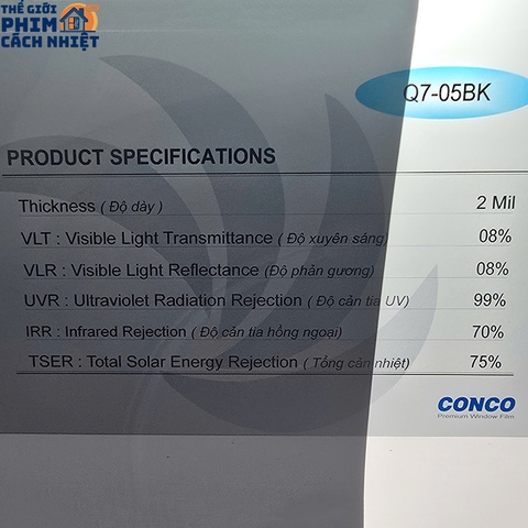 Phim cách nhiệt cửa kính Conco Q7-05BK