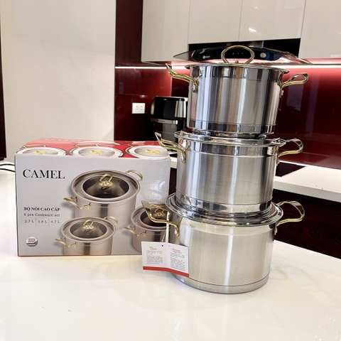 BỘ 3 NỒI INOX CAMEL CAO CẤP