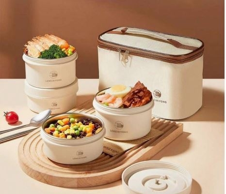 HỘP CƠM GIỮ NHIỆT INOX 4 TẦNG KÈM TÚI