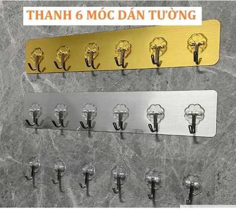 THANH 6 MÓC DÁN TƯỜNG KIM LOẠI SIÊU DÍNH