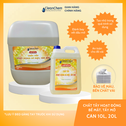 Hóa Chất Khử Dầu Mỡ, Tạo Nhũ, Cho Môi Trường Giặt CleanChem