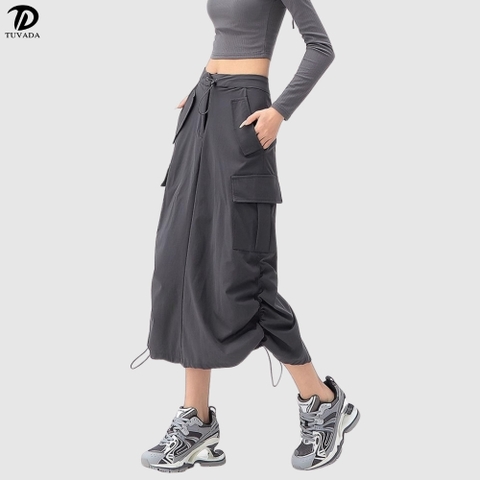 Chân váy dây rút 2 bên dáng dài hàn quốc cao cấp Tuvada - VDC44
