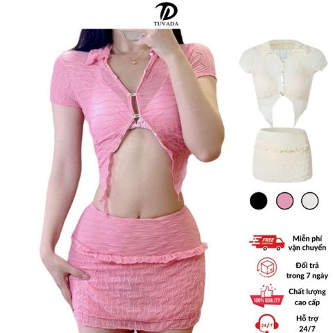 Bikini 3 chi tiết thiết kế độc lạ Tuvada, đồ bơi nữ đơn giản basic, đồ đi biển kín đáo - BAB147
