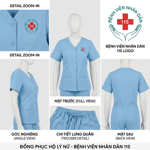 Đồng Phục Hộ Lý Nữ - Bệnh Viện Nhân Dân 115