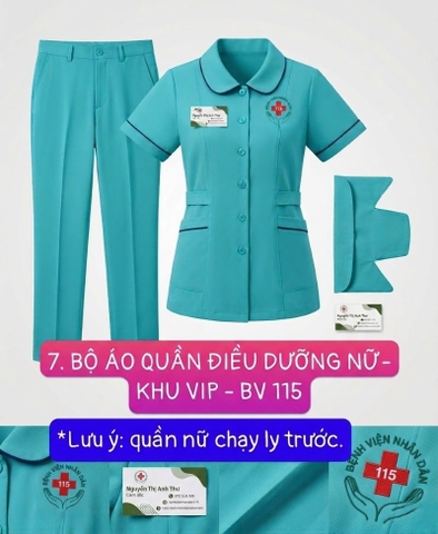 Bộ Đồng Phục Điều Dưỡng Nữ - Bệnh Viện Nhân Dân 115