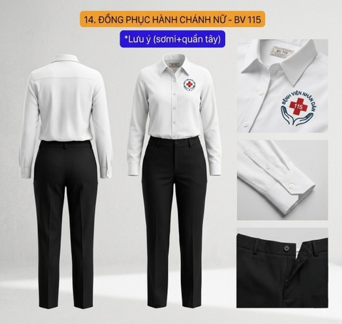 Đồng Phục Hành Chánh Sơ Mi & Quần Tây Nữ - Bệnh Viện Nhân Dân 115