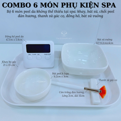 COMBO - Bộ khay chổi bát peel da dùng chăm sóc da, peel da mặt