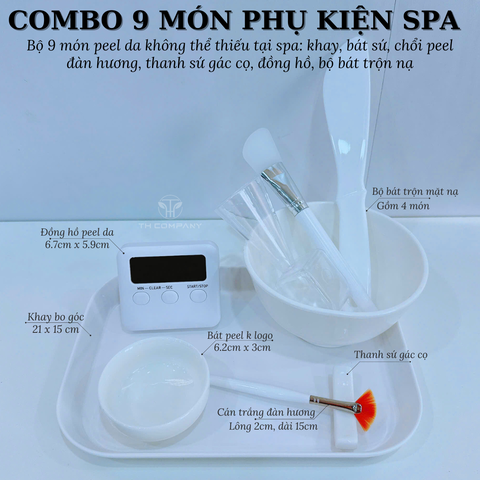 COMBO - Bộ khay chổi bát peel da dùng chăm sóc da, peel da mặt