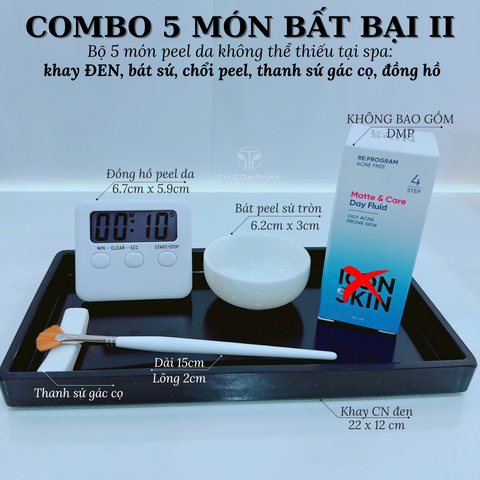 COMBO - Bộ khay chổi bát peel da dùng chăm sóc da, peel da mặt