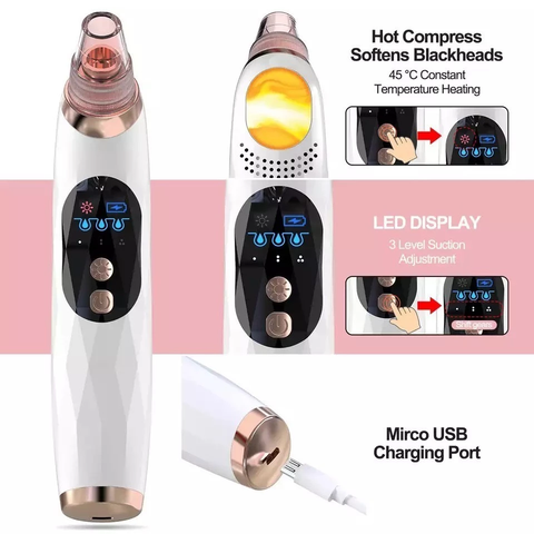 Máy hút mụn mini TH COMPANY bản mới 2024 dùng hút sợi bã nhờn, mụn cám, làm sạch da mặt