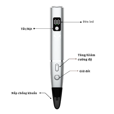 Máy Tẩy Nốt Ruồi TH COMPANY bản cao cấp , máy cầm tay 15 cấp độ, có lắp đậy - bảo hành 6 tháng