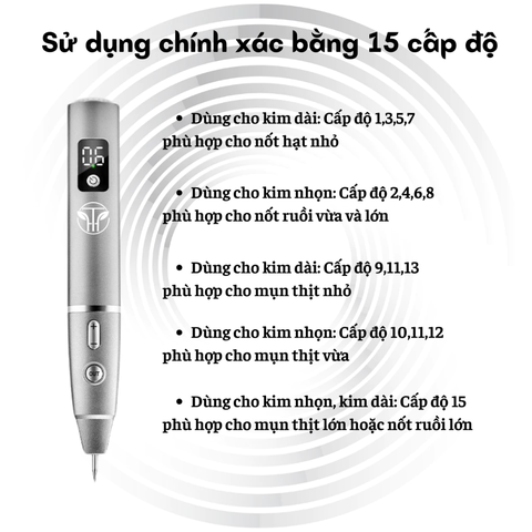 Máy Tẩy Nốt Ruồi TH COMPANY bản cao cấp , máy cầm tay 15 cấp độ, có lắp đậy - bảo hành 6 tháng