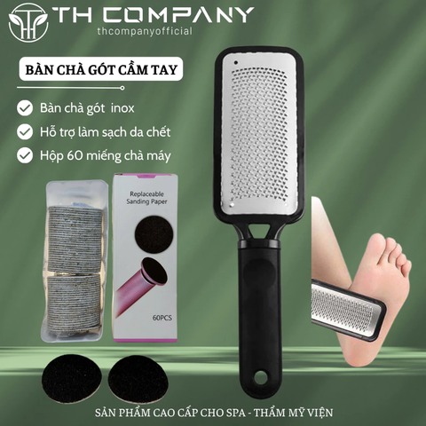 Bàn chà gót chân chất liệu inox TH COMPANY có kem dưỡng massage chân