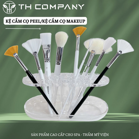 Kệ cắm cọ spa cọ chổi trang điểm TH COMPANY cao cấp và hộp đựng bông tẩy trang