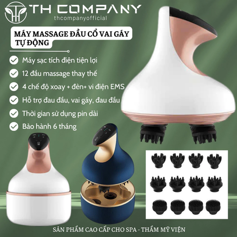 Máy Massage Đầu Mini 4 Chân TH COMPANY, Mát Xa Đầu Giúp Giảm Stress, Thư Giãn Gội Đầu Dưỡng Sinh