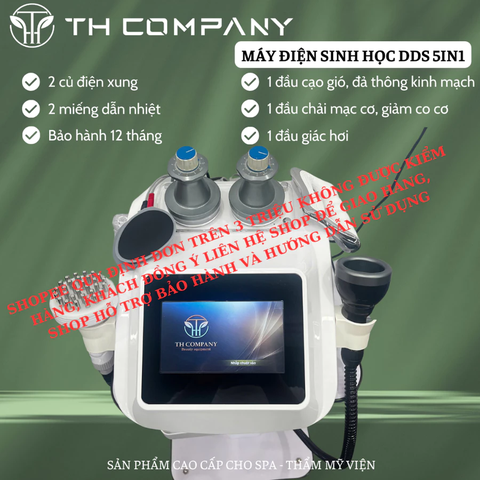 Máy Điện Sinh Học DDS 5in1 TH COMPANY, Máy Giãn Cơ Đả Thông Kinh Lạc, Trừ Hàn Có Tia Hồng Ngoại
