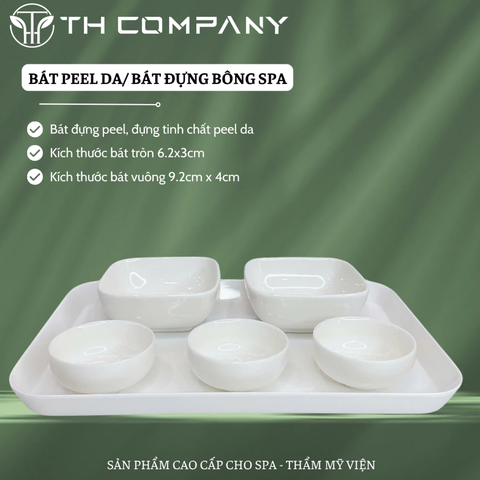 Bát đựng peel da chất liệu sứ TH COMPANY dùng làm chén đựng peel da phong cách Hàn Quốc