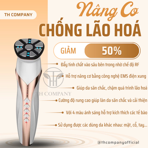 Máy chăm sóc da nâng cơ mặt TH COMPANY công nghệ RF, EMS massage mặt dụng cụ làm đẹp công nghệ cao