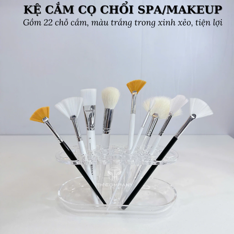 Kệ cắm cọ spa cọ chổi trang điểm TH COMPANY cao cấp và hộp đựng bông tẩy trang