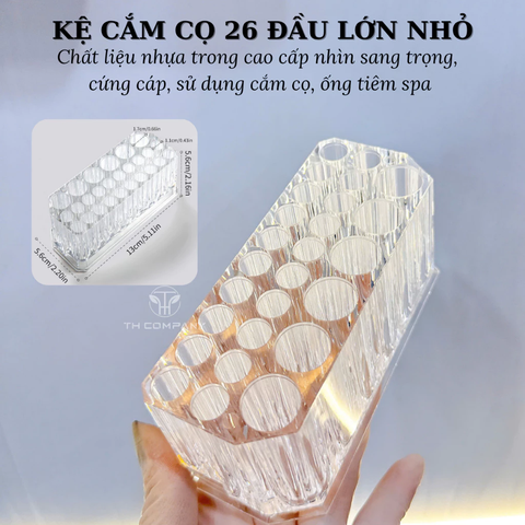Kệ cắm cọ spa cọ chổi trang điểm TH COMPANY cao cấp và hộp đựng bông tẩy trang