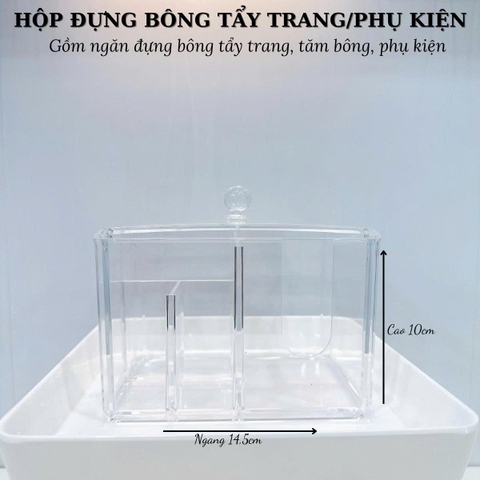 Kệ cắm cọ spa cọ chổi trang điểm TH COMPANY cao cấp và hộp đựng bông tẩy trang