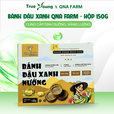 Bánh Đậu Xanh Nướng QNA FARM Giòn Tan, Ngọt Dịu, Không Chất Bảo Quả