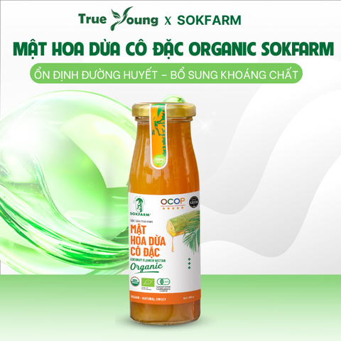 (GIẢM 15%) Mật hoa dừa cô đặc Organic Sokfarm, chỉ số đường huyết thấp