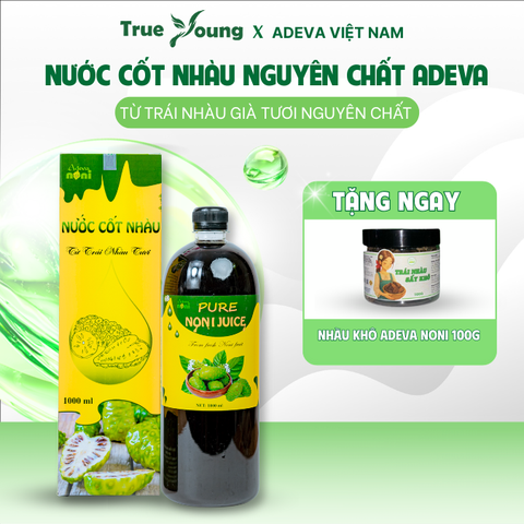DEAL HOT 08: NƯỚC CỐT NHÀU CÓ ĐƯỜNG ADEVA NONI TẶNG 1 HŨ NHÀU KHÔ 100G