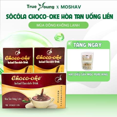 DEAL HOT 14: COMBO 3 SOCOLA HÒA TAN CHOCO OKE TẶNG HẠT ĐIỀU SẤY MỘC PURE KING NGỌT NGÀO VỊ GIÁC