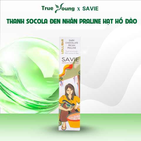 Thanh Socola Đen Nhân Praline Hạt Hồ Đào 30g
