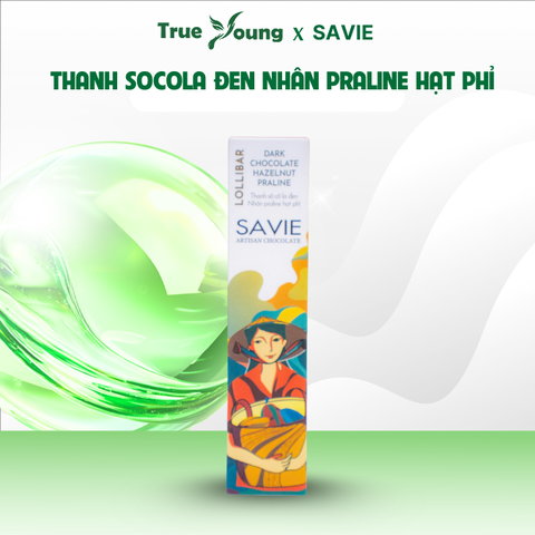Thanh Socola Đen Nhân Praline Hạt Phỉ 30g