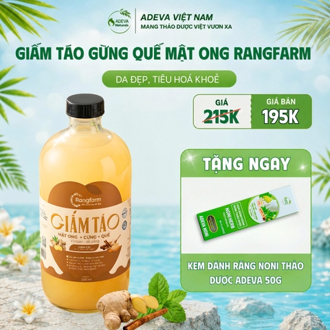 GIẤM TÁO GỪNG QUẾ MẬT ONG RANGFARM TẶNG NGAY 1 KEM ĐÁNH RĂNG 50G