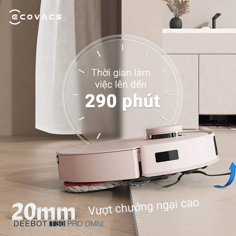 Robot hút bụi lau nhà tự động làm sạch Ecovacs Deebot T30 Pro Omni