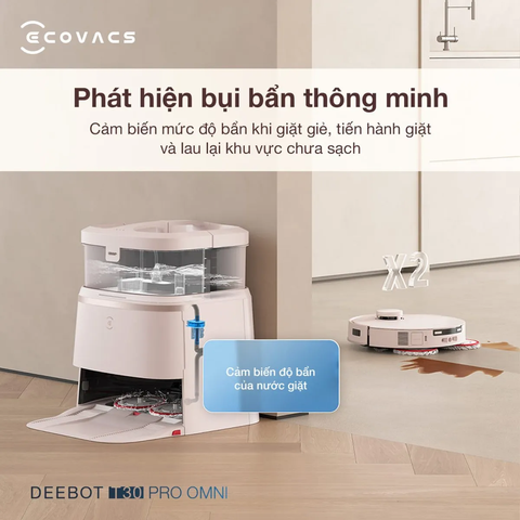 Robot hút bụi lau nhà tự động làm sạch Ecovacs Deebot T30 Pro Omni