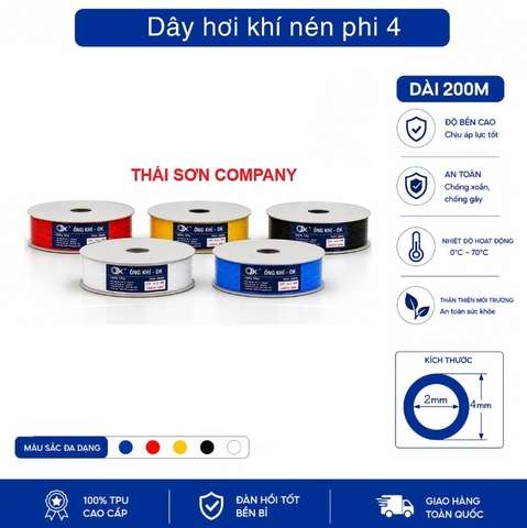 Ống hơi khí nén phi 4 OK- chính hãng - siêu bền