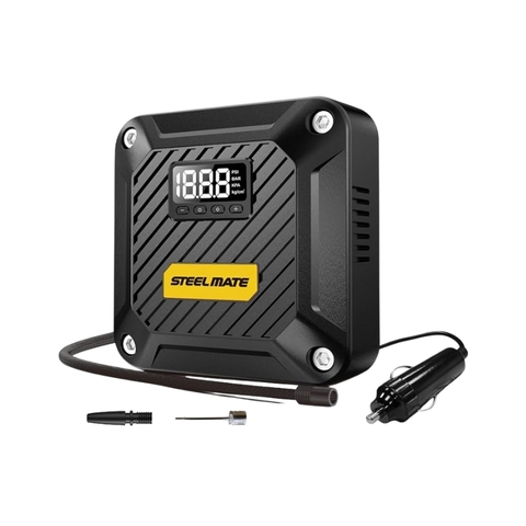 Bơm Lốp Ô Tô Steelmate T5 Chính Hãng – 120W, Điện Tử Tự Ngắt, LCD, Đèn LED