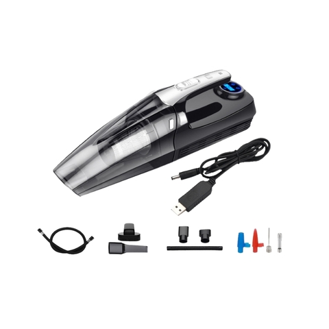 Máy hút bụi bơm lốp 4 in 1 không dây cầm tay – Hút bụi, bơm lốp, đo áp suất, chiếu sáng