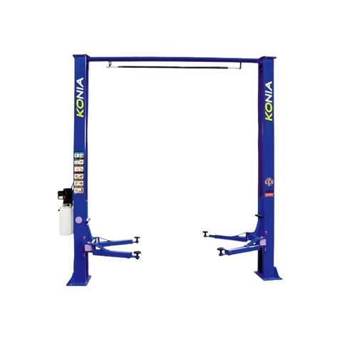 Cầu nâng ô tô 2 trụ giằng trên Konia K-4000B – 4 tấn, giật 2 bên, không gian làm việc rộng
