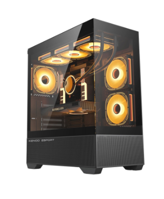 Vỏ Case KENOO ESPORT AK400 - Màu Đen (EATX, Case Bể Cá)