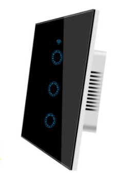 Công tắc WIFI cảm ứng Đèn thông minh APCsmart 3 nút dành cho nhà thông minh SmartHome (Đen)
