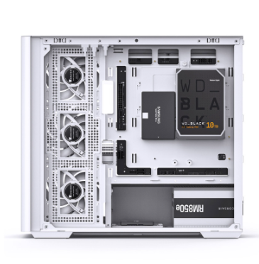Vỏ Case JONSBO D300 White ( MATX, Màu Trắng, Kính Cong)