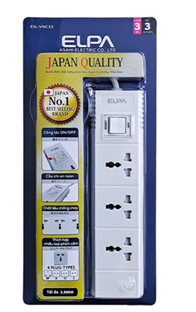 Ổ cắm điện ELPA ESL-VNC33 3 ổ điện, 1 công tắc, 3m