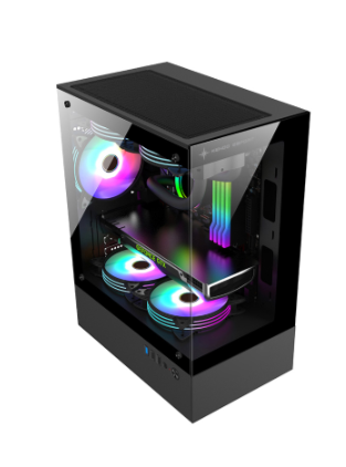 Vỏ Case Máy Tính KENOO ESPORT MK100 ( Case Bể Cá, Màu Đen, Matx)
